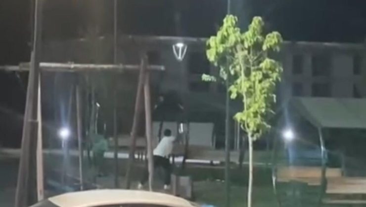 Lale Vadisi Parkı’nda Vandalizm Anı Kameraya Kaydedildi